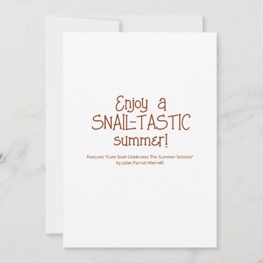 Schattigee slak Spe-shell Zomer Zonnewende Zegenin Kaart (Achterkant)