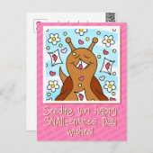 Schattigee slak Valentijnsdag | Feestdagenkaart (Voorkant / Achterkant)