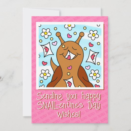 Schattigee slak Valentijnsdag | Feestdagenkaart (Voorkant)