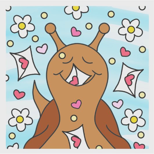 Schattigee slak Valentijnsdag | vinyl Sticker (Voorkant)