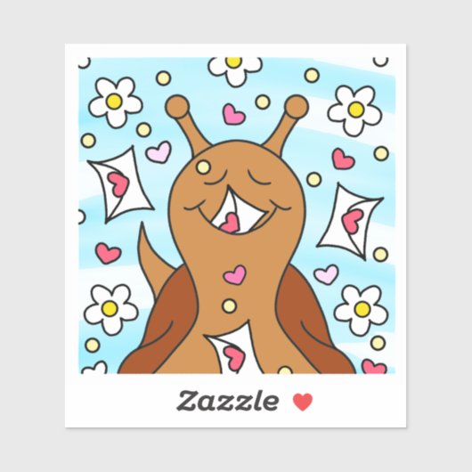 Schattigee slak Valentijnsdag | vinyl Sticker (Vel)