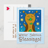Schattigee slak winter zonnewende zegeningen feestdagenkaart (Voorkant / Achterkant)