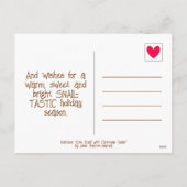 Schattigee slak winter zonnewende zegeningen feestdagenkaart (Achterkant)