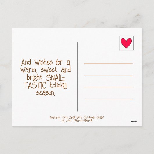 Schattigee slak winter zonnewende zegeningen feestdagenkaart (Achterkant)