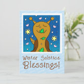 Schattigee slak winterzonnewende zegeningen | feestdagenkaart (Staand voorkant)