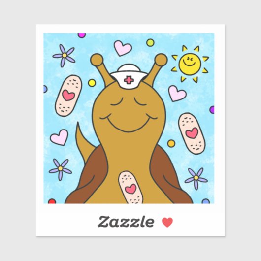 Schattigee slak wordt snel beter vinyl sticker (Vel)