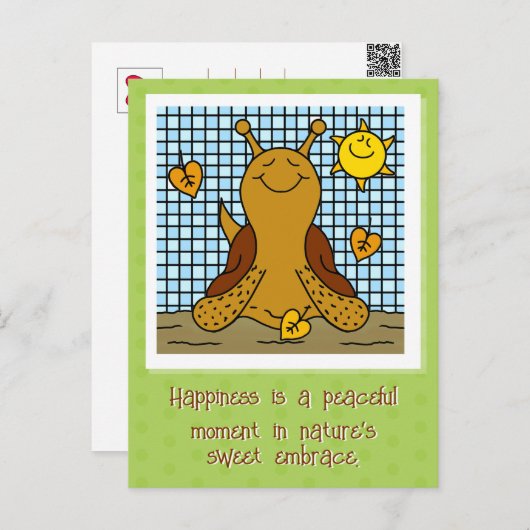 Schattigee slak zonneschijn en bladmozaïek Happy H Briefkaart (Voorkant / Achterkant)