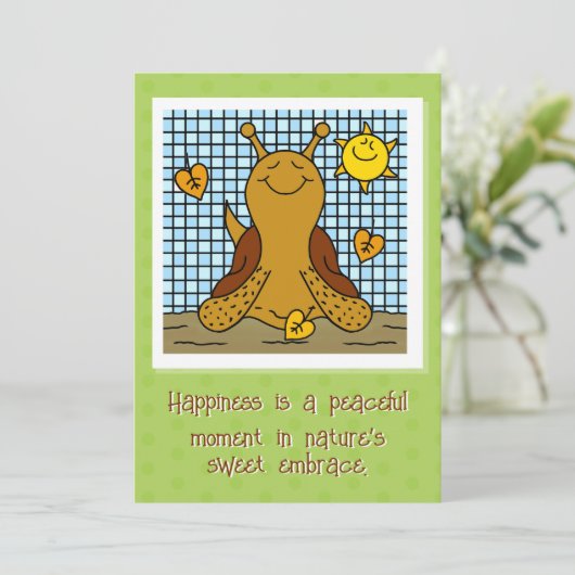 Schattigee slak zonneschijn en bladmozaïek Happy H Kaart (Staand voorkant)