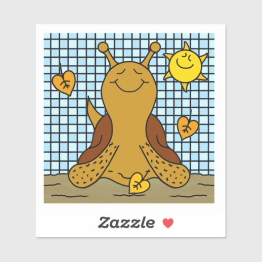 Schattigee slak zonneschijn en bladmozaïek Happy H Sticker (Vel)