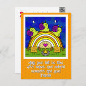 Schattigee slakken kruisen regenboog log Herfst Briefkaart (Voorkant / Achterkant)