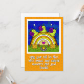 Schattigee slakken kruisen regenboog log Herfst Kaart (Voorkant / Achterkant in situ)