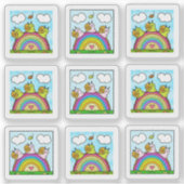 Schattigee Slakken Regenboog Log Tiny Art Series Sticker (Voorkant)
