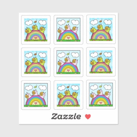 Schattigee Slakken Regenboog Log Tiny Art Series Sticker (Vel)