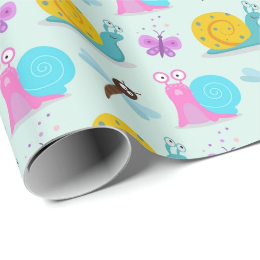 Schattigee slakken, vlinders en libellen cadeaupapier (Rol Hoek)