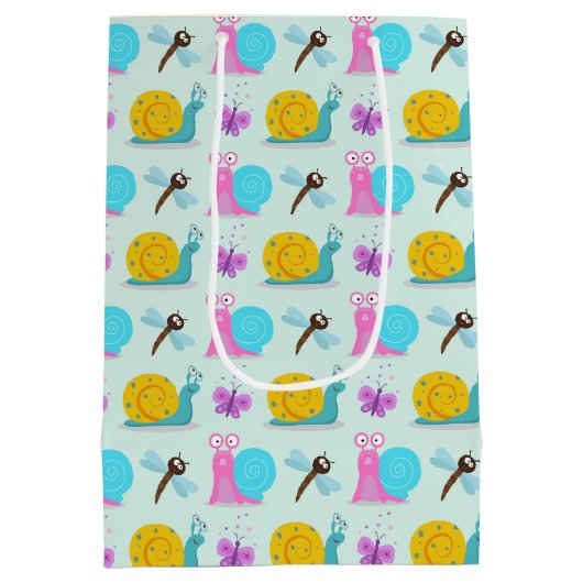 Schattigee slakken, vlinders en libellen medium cadeauzakje (Achterkant)