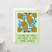 Schattigee slakkenmijlen van lachende vriendschapp kaart (Voorkant / Achterkant in situ)