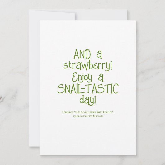 Schattigee slakkenmijlen van lachende vriendschapp kaart (Achterkant)