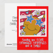 Schattigee slakkenster Spangled Smiles Vierde juli Feestdagenkaart (Voorkant / Achterkant)