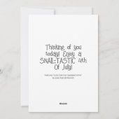 Schattigee slakkenster Spangled Smiles Vierde juli Feestdagenkaart (Achterkant)