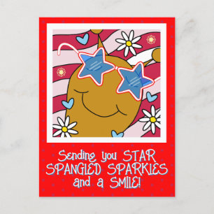 Schattigee slakkenster Spangled Smiles Vierde juli Feestdagenkaart