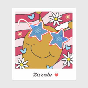 Schattigee slakkenster Spangled Smiles Vierde juli Sticker