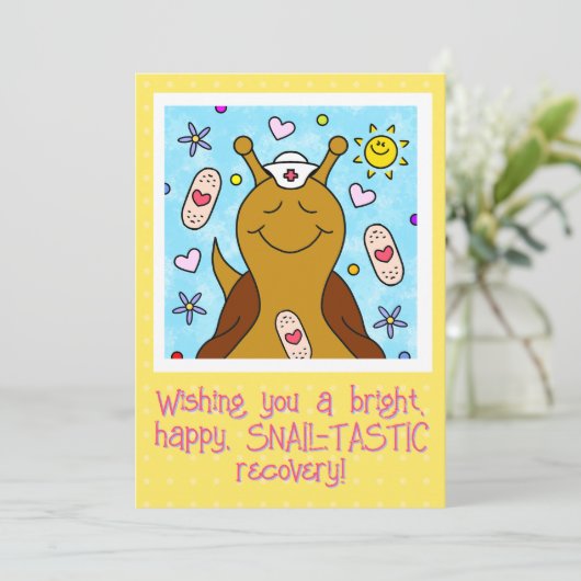Schattigee slakkenverpleegkundige wordt snel beter kaart (Staand voorkant)