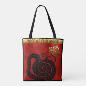Schattigee Slang Chinees Nieuwjaar Zodiac Verjaard Tote Bag (Achterkant)