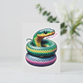 Schattigee slangenillustratie briefkaart (Staand voorkant)