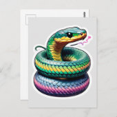 Schattigee slangenillustratie briefkaart (Voorkant / Achterkant)