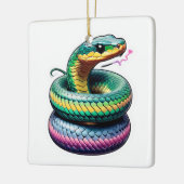 Schattigee slangenillustratie keramisch ornament (Links)