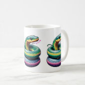 Schattigee slangenillustratie koffiemok (Voorkant rechts)