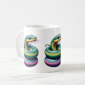 Schattigee slangenillustratie koffiemok (Voorkant links)
