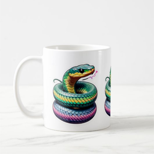 Schattigee slangenillustratie koffiemok (Links)