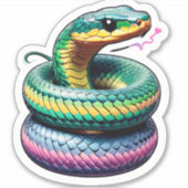 Schattigee slangenillustratie sticker (Voorkant)