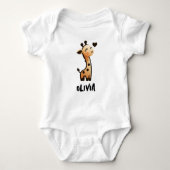 Schattigee slanke Giraffe op maat Romper (Voorkant)