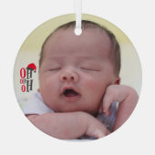 Schattigee Slapen Baby Kerstboom Glas Ornament (Achterkant)