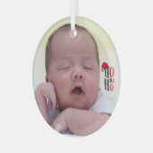 Schattigee Slapen Baby Kerstboom Glas Ornament (Voorkant links)