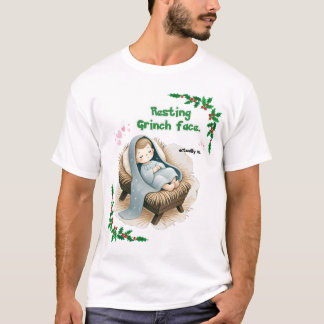 Schattigee slapende Baby Jesus Geboorte T-shirt