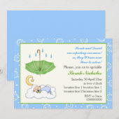 Schattigee slapende baby jongen strooi blauw en gr kaart (Voorkant / Achterkant)