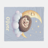 Schattigee slapende egel fleece deken (Voorkant (Horizontaal))