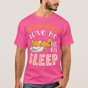 Schattigee slapende Fox Vrouwen Mannen Fox Lover T-shirt