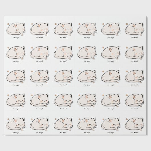 Schattigee slapende kat - Kindercadeau Cadeaupapier (Vlak)