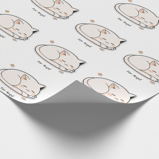 Schattigee slapende kat - Kindercadeau Cadeaupapier (Hoek)