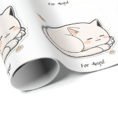 Schattigee slapende kat - Kindercadeau Cadeaupapier (Rol Hoek)