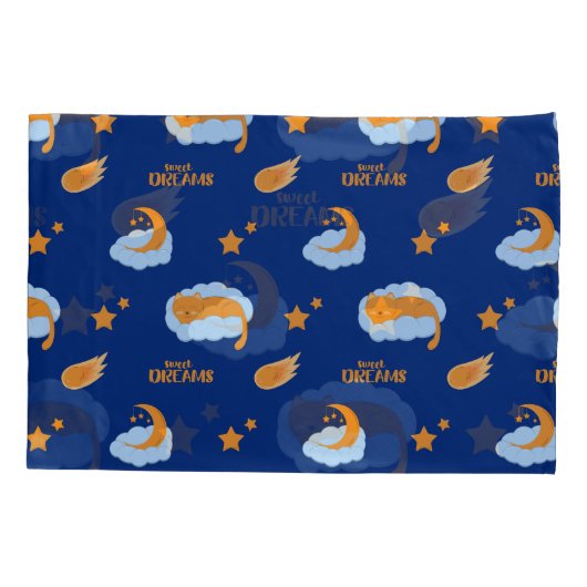 Schattigee slapende kat op een wolk, lief droomkus kussensloop (Achterkant)