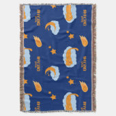 Schattigee slapende kat op een wolk, lieve dromen deken (Voorkant Verticaal)