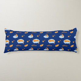 Schattigee slapende kat op een wolk, lieve dromen lichaamskussen