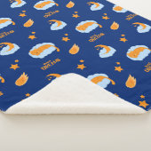 Schattigee slapende kat op een wolk, lieve dromen sherpa deken (3/4)