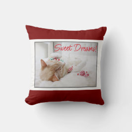 Schattigee slapende kat - Sweet Dreams - Kerst Kussen
