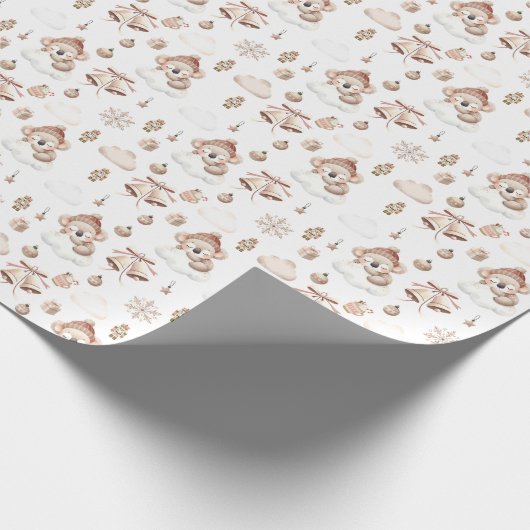 Schattigee slapende koala genderneutraal kerst cadeaupapier (Hoek)